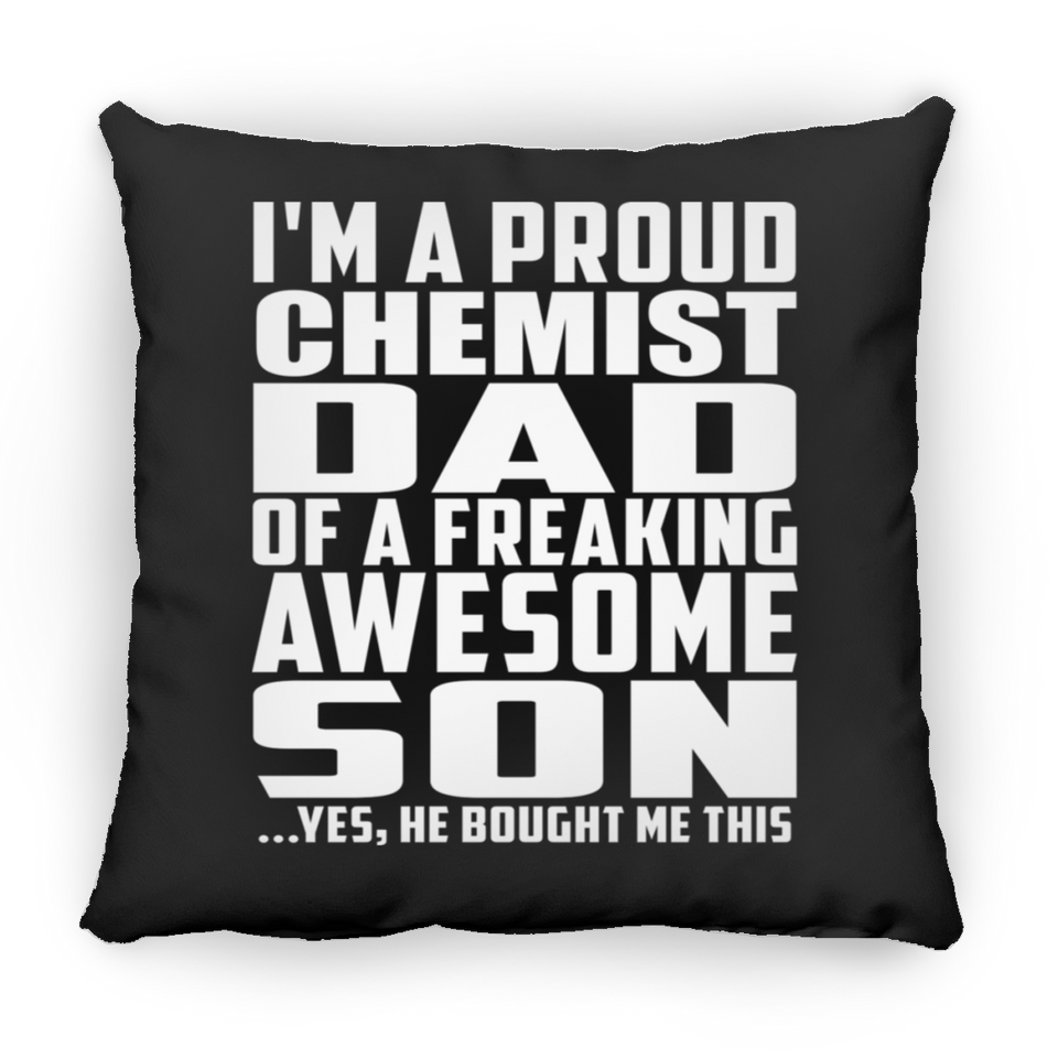 Proud Chemist Dad Of Awesome Son - Throw Pillow Black