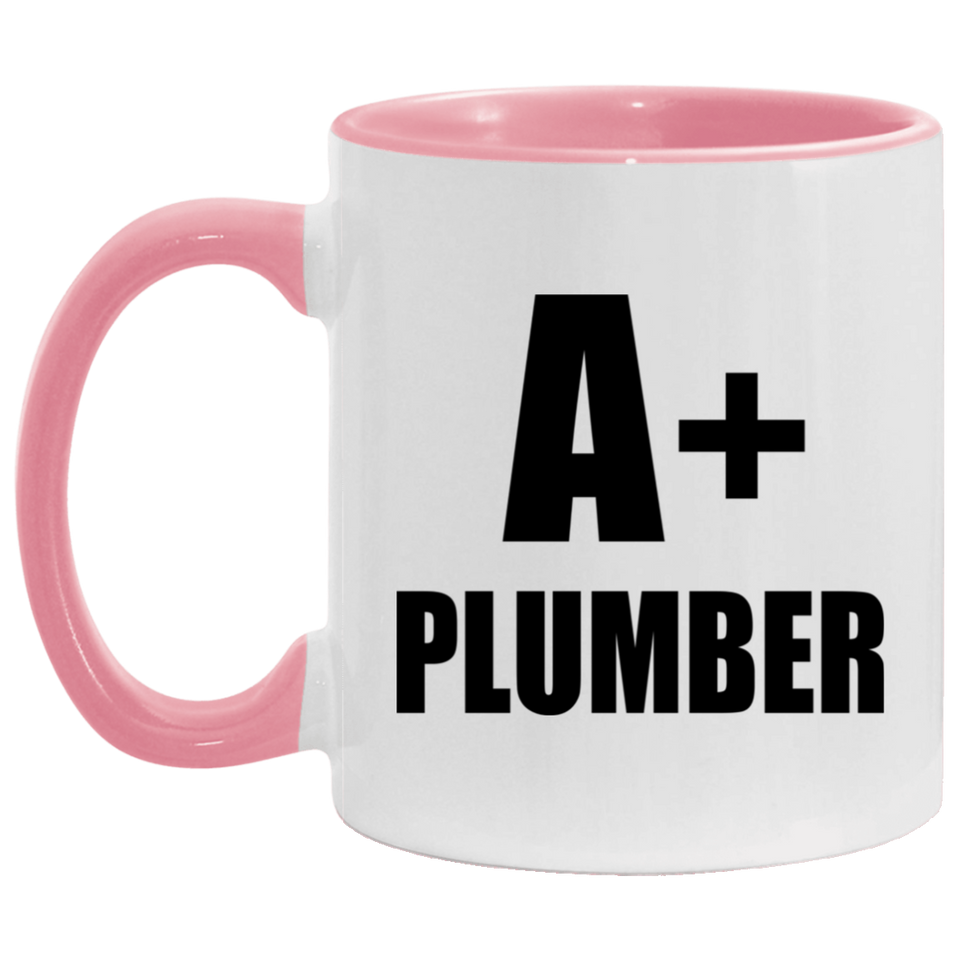 A+ Plumber - 11oz Accent Mug Pink