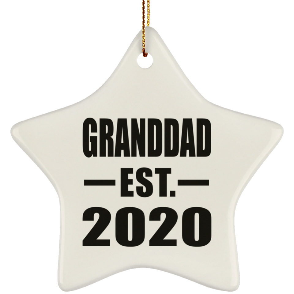 Granddad Established EST. 2020 - Star Ornament