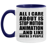 All I Care About Is Stop Motion Animation - 11oz Accent Mug Purple