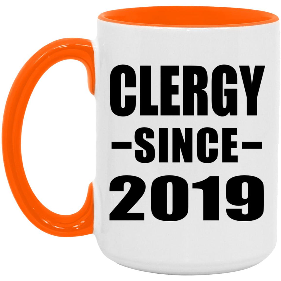 Clergy Since 2019 - 15oz Accent Mug Orange