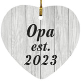 Opa Established Est. 2023 - Heart Ornament F