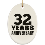 32nd Anniversary 32 Years - Oval Ornament