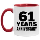 61st Anniversary 61 Years - 11oz Accent Mug Red