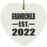 Grandchild Established EST. 2022 - Heart Ornament