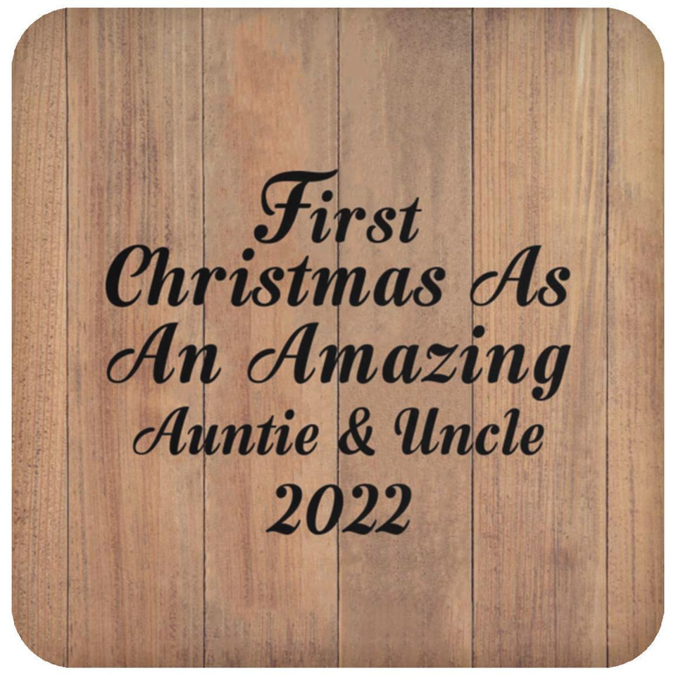 First Christmas As An Amazing Auntie & Uncle 2022 - Drink Coaster C