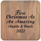 First Christmas As An Amazing Auntie & Uncle 2022 - Drink Coaster C