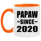 Papaw Since 2020 - 11oz Accent Mug Orange