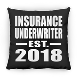 Insurance Underwriter Established EST. 2018 - Throw Pillow Black