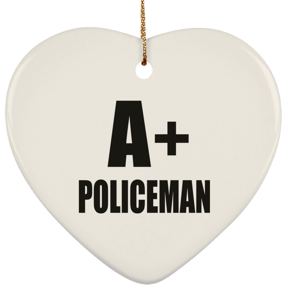 A+ Policeman - Heart Ornament