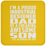 Proud Industrial Designer Dad Of Awesome Son - Drink Coaster