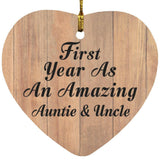 First Year As An Amazing Auntie & Uncle - Heart Ornament C