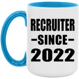 Recruiter Since 2022 - 15oz Accent Mug Blue