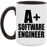 A+ Software Engineer - 15oz Accent Mug Black