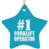Number One #1 Forklift Operator - Star Ornament