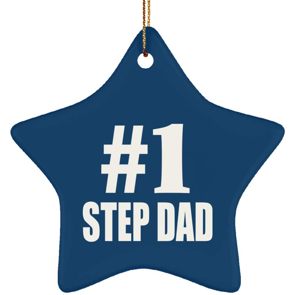 Number One #1 Step Dad - Star Ornament