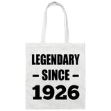 98th Birthday Legendary Since 1926 - Tote Bag White