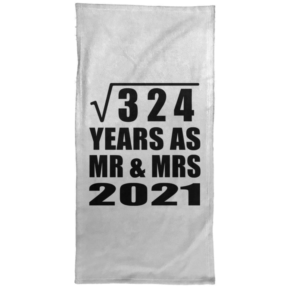 18th Anniversary Square Root of 324 Years As Mr & Mrs 2021 - Hand Towel