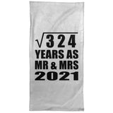 18th Anniversary Square Root of 324 Years As Mr & Mrs 2021 - Hand Towel