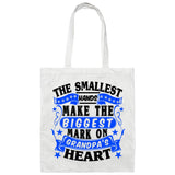 The Smallest Hands Make The Biggest Mark On Grandpa's Heart - Tote Bag White
