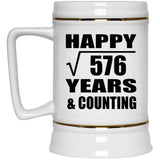 Happy 24th Anniversary Square Root of 576 Years & Counting - Beer Stein