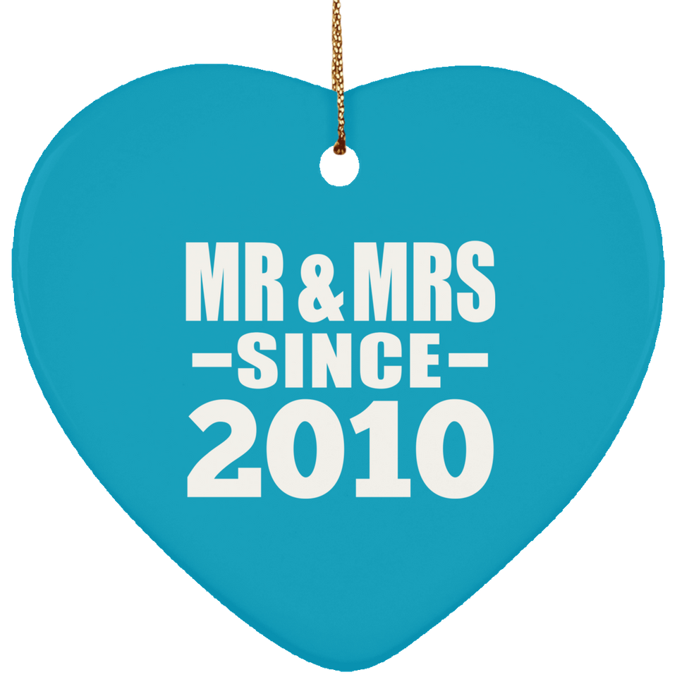 14th Anniversary Mr & Mrs Since 2010 - Heart Ornament