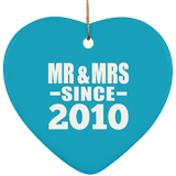 14th Anniversary Mr & Mrs Since 2010 - Heart Ornament