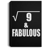 3rd Birthday Square Root of 9 & Fabulous - Canvas Portrait