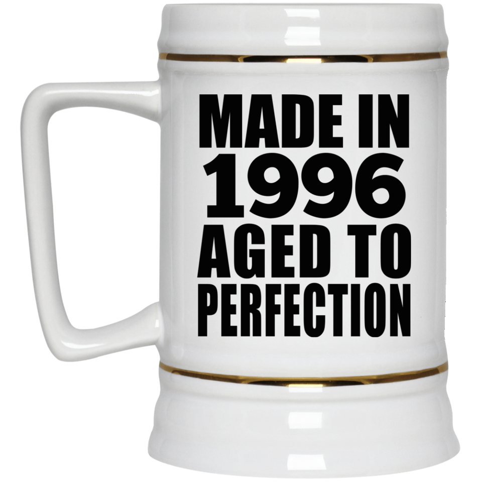 28th Birthday Made In 1996 Aged to Perfection - Beer Stein
