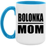 Bolonka Mom - 15oz Accent Mug Blue