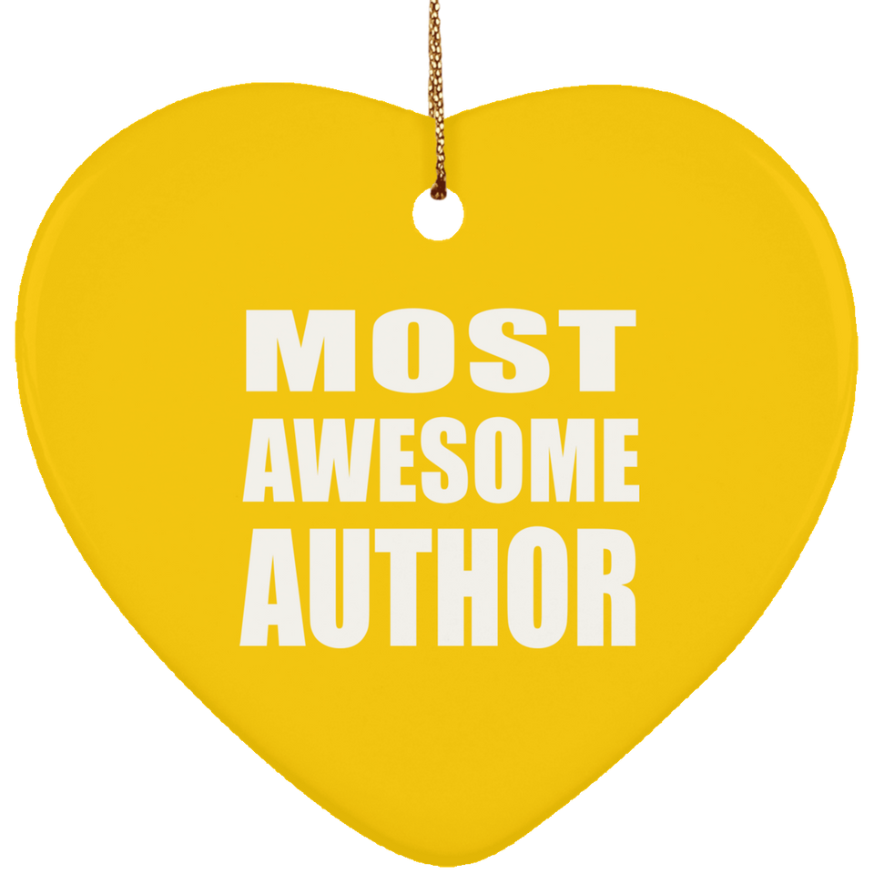 Most Awesome Author - Heart Ornament