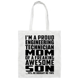 Proud Engineering Technician Mom Of Awesome Son - Tote Bag White