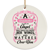 Grandmother Is Like An Angel Takes You Under Her Wings - Circle Ornament