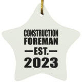 Construction Foreman Established EST. 2023 - Star Ornament