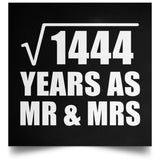 38th Anniversary Square Root of 1444 Years As Mr & Mrs - Poster Square