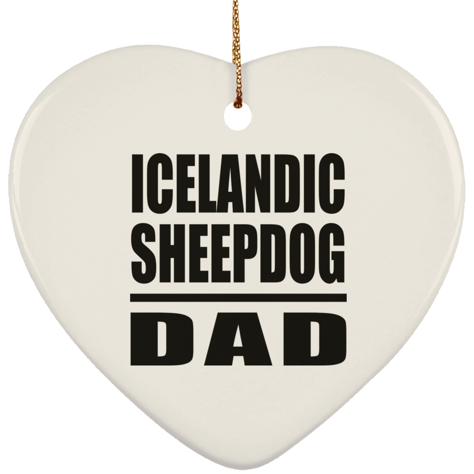 Icelandic Sheepdog Dad - Heart Ornament