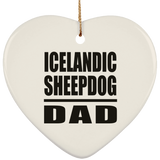 Icelandic Sheepdog Dad - Heart Ornament