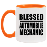 Blessed Automobile Mechanic - 11oz Accent Mug Orange
