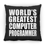 World's Greatest Computer Programmer - Throw Pillow Black