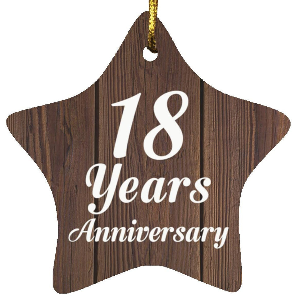 18th Anniversary 18 Years Anniversary - Star Ornament D