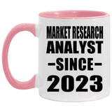 Market Research Analyst Since 2023 - 11oz Accent Mug Pink