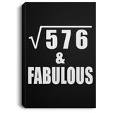 24th Birthday Square Root of 576 & Fabulous - Canvas Portrait