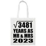 59th Anniversary Square Root of 3481 Years As Mr & Mrs 2023 - Tote Bag White