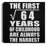 8th Birthday Square Root of 64 Years of Childhood - Canvas Square