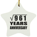31st Anniversary Square Root of 961 Years Anniversary - Star Ornament