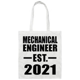 Mechanical Engineer Established EST. 2021 - Tote Bag White