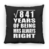 29th Anniversary Square Root of 841 Years Mrs Always Right - Throw Pillow Black