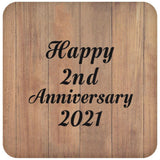 Happy 2nd Anniversary 2021 - Drink Coaster C