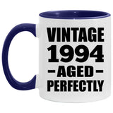 30th Birthday Vintage 1994 Aged Perfectly - 11oz Accent Mug Purple