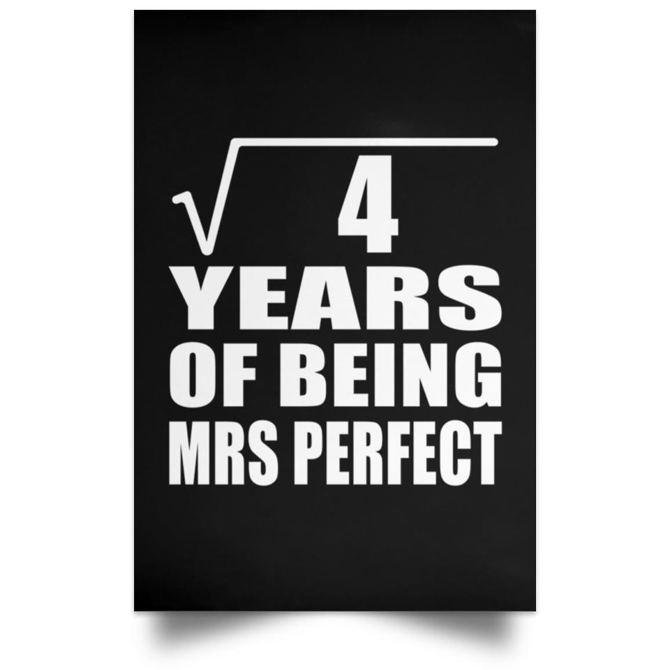 2nd Anniversary Square Root of 4 Years of Mrs Perfect - Poster Portrait